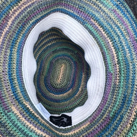 August Multi-Colored Wide Brim Packable Straw Sun Hat - Picture 5 of 6